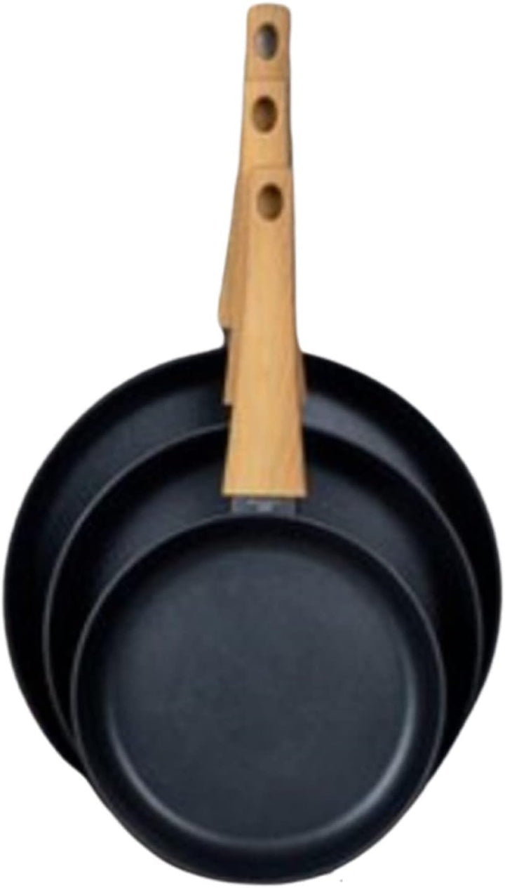 Pfannenset Induktion 3 tlg, Schmorpfanne 24cm hoher Rand mit Deckel, Pfanne 28 cm, Spülmaschinenfest
