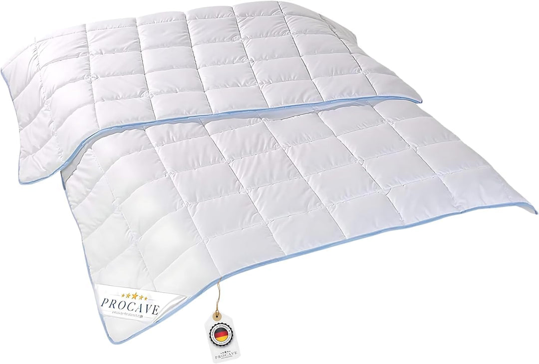 PROCAVE TopCool Qualitäts-Bettdecke für den Sommer 155x200cm, Soft-Komfort-Bettdecke, kochfeste Step