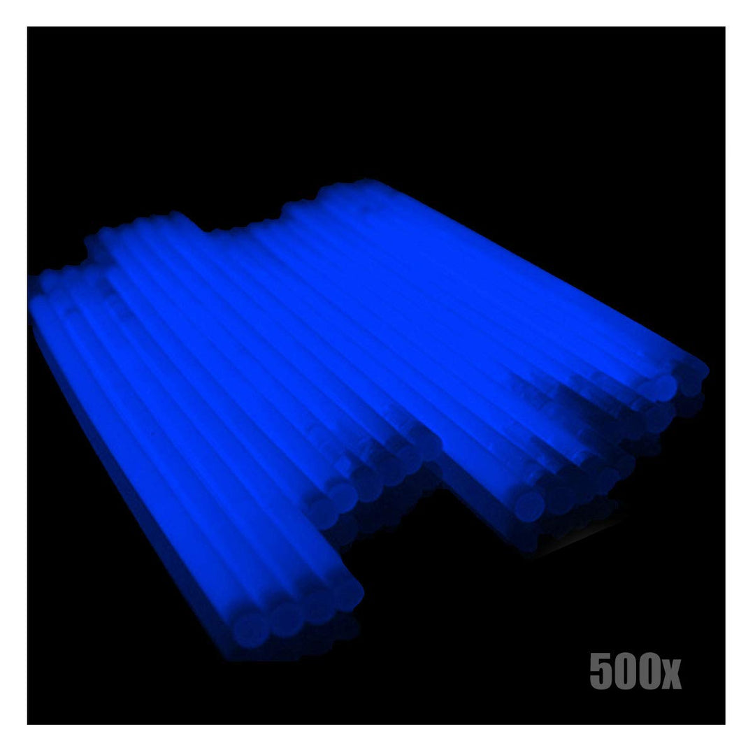 KNIXS 500x Arm-Knicklichter – Blau leuchtend inkl. 500x 3D-Verbinder und 10x Ballverbinder und 7-Loc