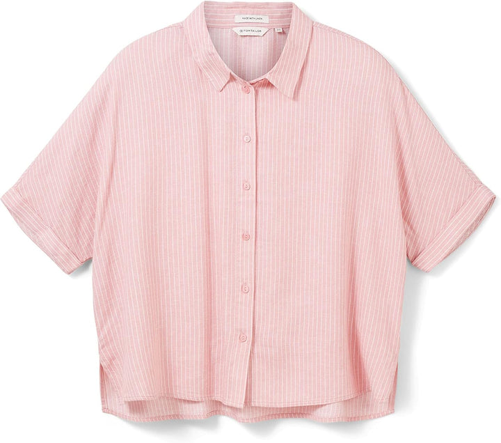 TOM TAILOR Damen Basic Bluse mit Streifen, 40 32065 - Rose Offwhite Stripe