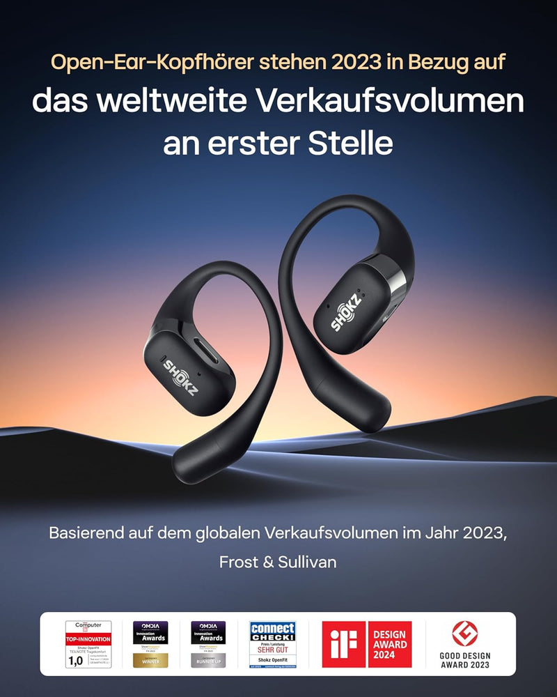 SHOKZ OpenFit True Wireless Earbuds (TWS), Open Ear Bluetooth Kabellose Kopfhörer, Audio-Exzellenz m