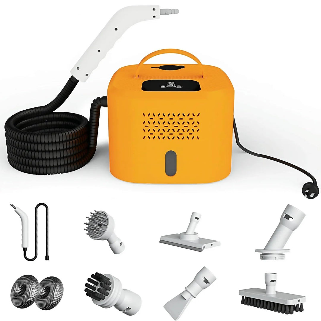 Dampfreiniger Handgerät, 1500W Leistungsstarker Steam Cleaner mit 6 Bürstenköpfen, 220V Mehrzweckdam