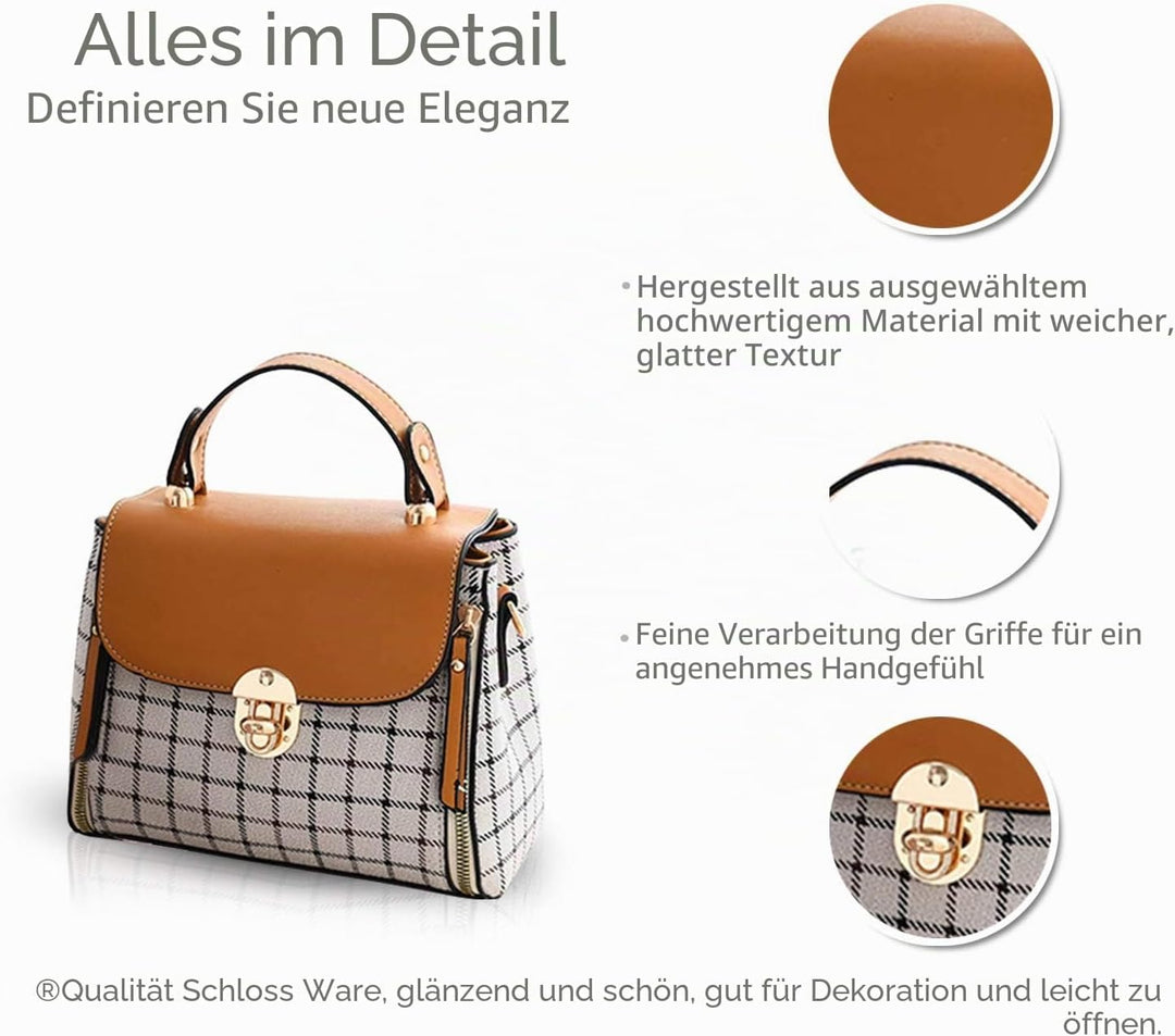NICOLE&DORIS Handtaschen für Damen Niedliche Umhängetasche Mädchen Reissverschluss Handtasche PU Led