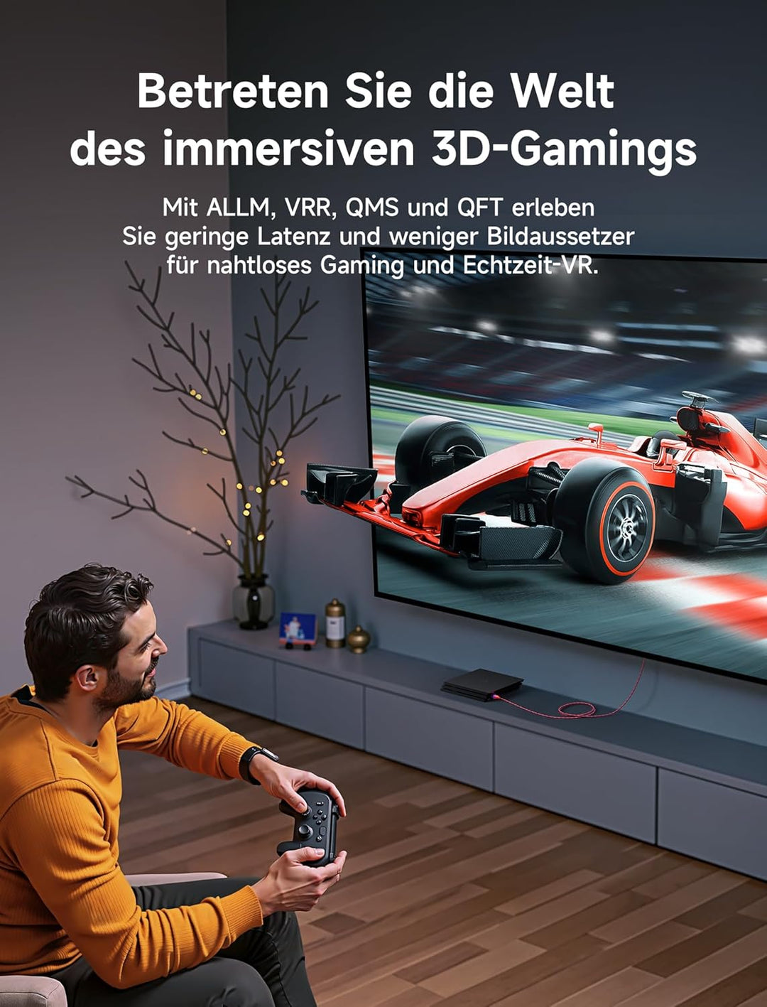 JSAUX 8K HDMI Kabel 1Meter 2-Stück | 4K & 8K HDMI 2.1 Kabel 48Gbps High Speed HDMI | 4K@120Hz 144Hz,