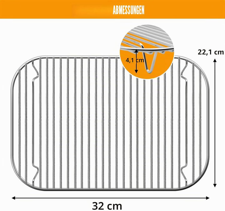 GXF Edelstahl-Grillrost, 12,6×8,7 Zoll Flex Flame Combi Zubehör Outdoor Indoor Grillgestell für Ninj