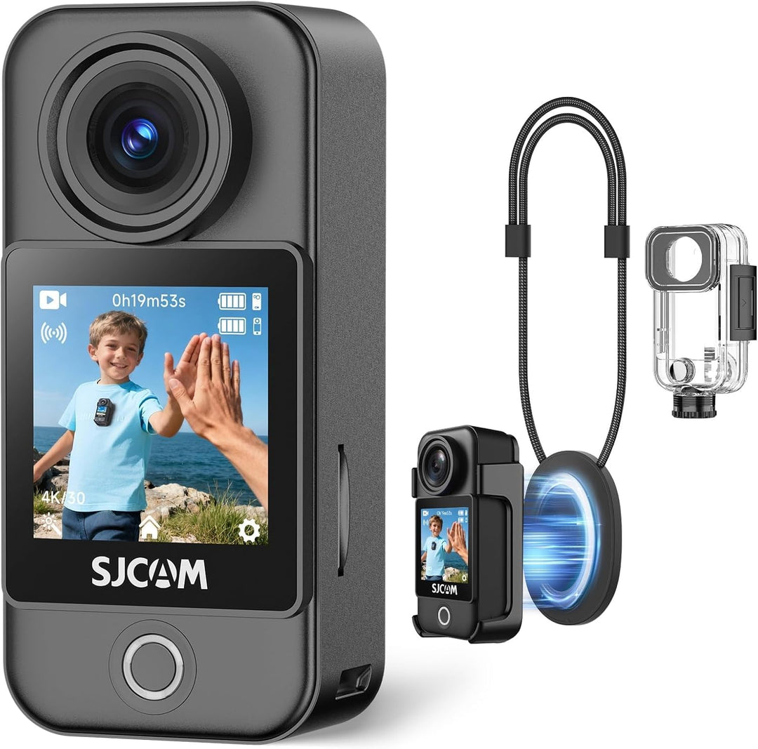 SJCAM C400 Vlogging Camera 4K Videokamera,Pocket Kartenlos,7 Stunden Akku und 6 Achsen Bildstabilisi