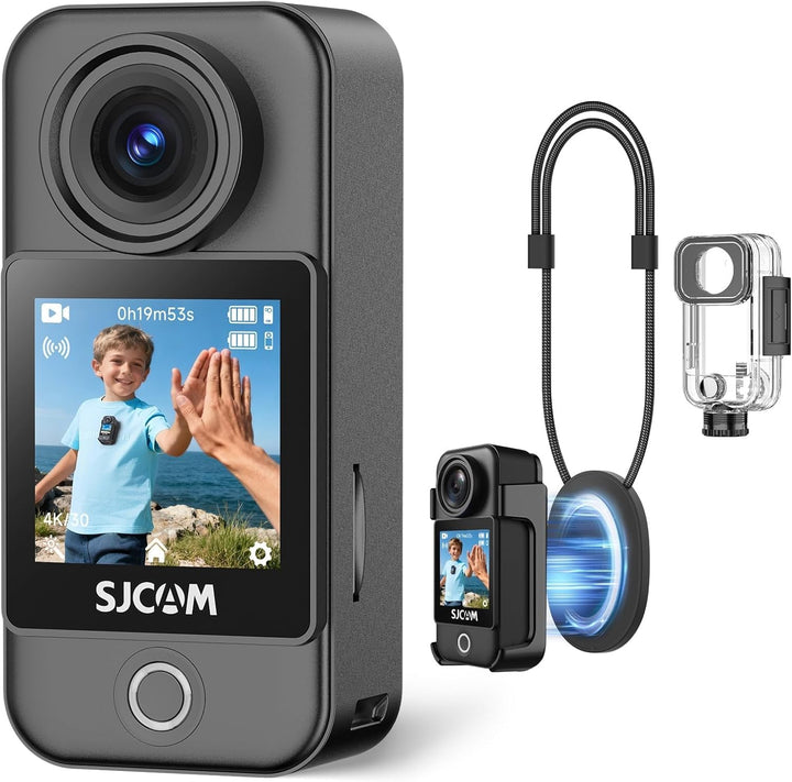 SJCAM C400 Vlogging Camera 4K Videokamera,Pocket Kartenlos,7 Stunden Akku und 6 Achsen Bildstabilisi