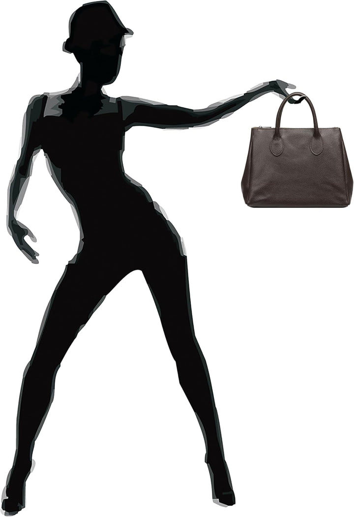 Caspar TL812 klassisch elegante Damen Leder Handtasche Einheitsgrösse Dunkelbraun, Einheitsgrösse Du
