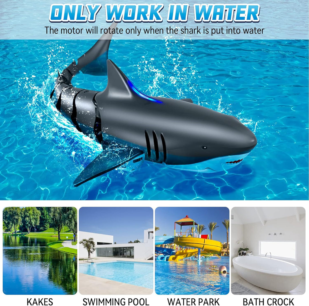 Kiztoys Ferngesteuertes Hai-Spielzeug, 2.4GHz RC Boot Simulation Hai, Shark Spielzeug Pool Wasserspi