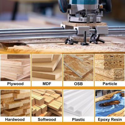 SpeTool 3 Flöten Planfräser für Oberfräse 60 mm Schnittdurchmesser, 12 mm Schaft Hobelfräser mit Wen