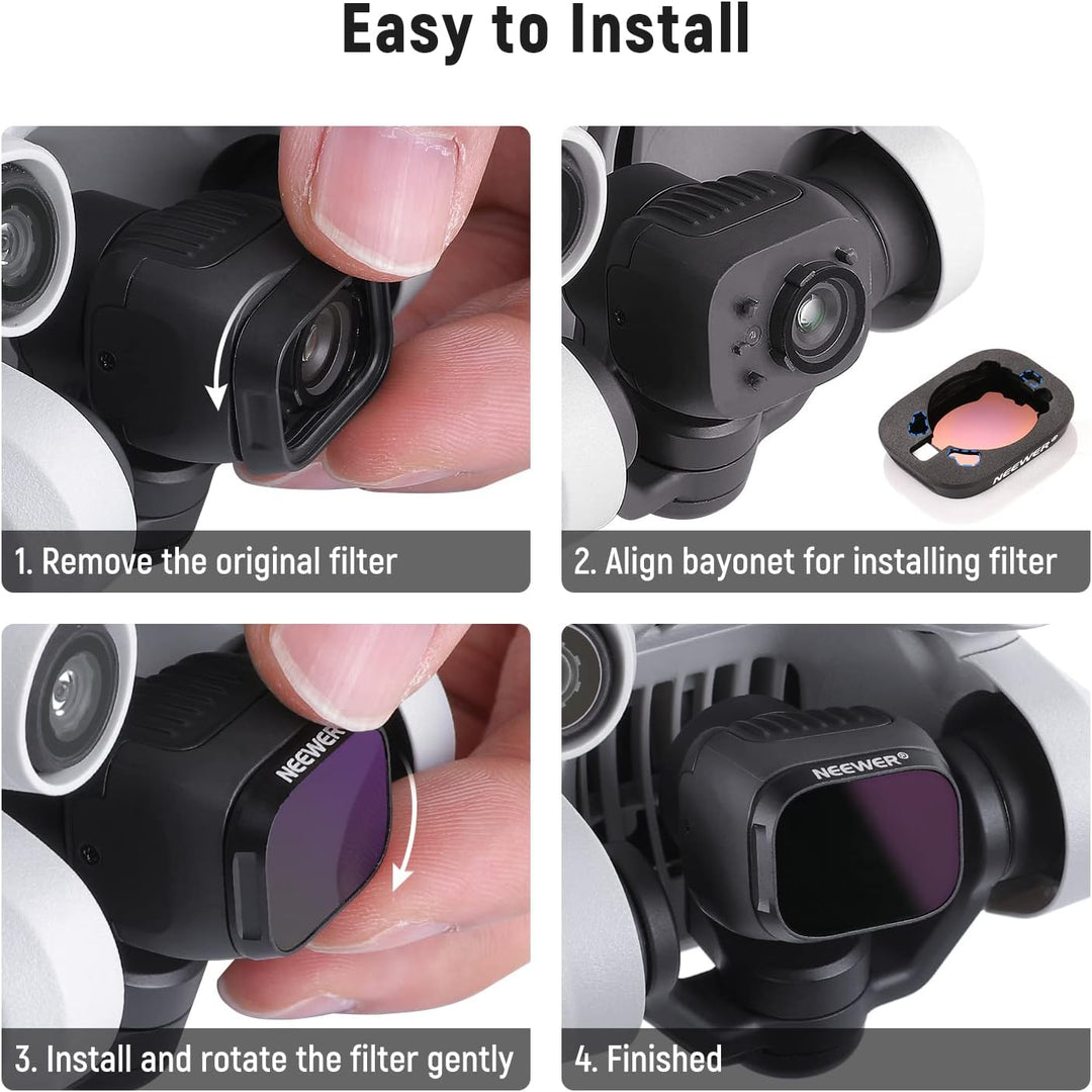 NEEWER ND Filter Set Kompatibel mit DJI Mini 3 Pro,Neutraldichtefilter Drohnenobjektiv Zubehör mit 6