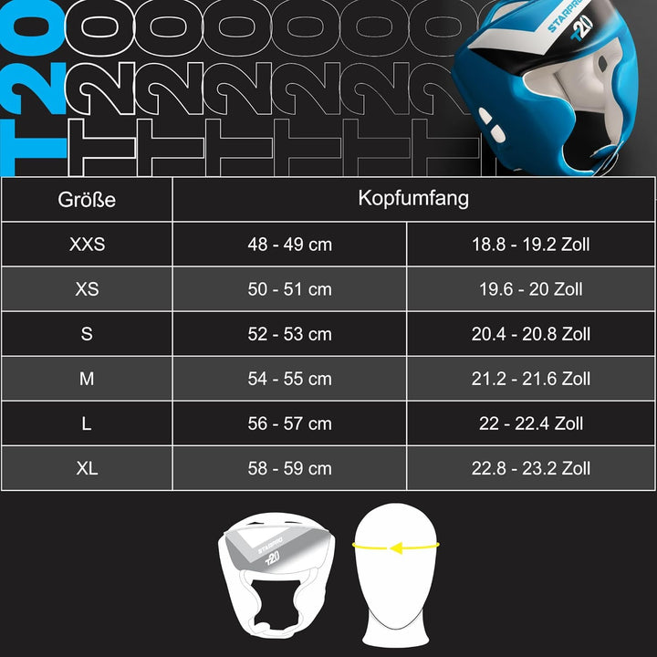 Starpro T20 Boxen Kopfschutz Boxhelm mit Gesichtsschutz - Für Boxen Sport, Kickboxen, MMA, Krav MAGA