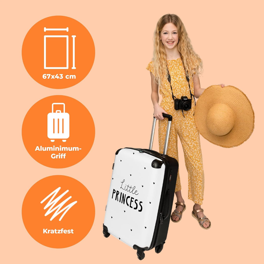 NoBoringSuitcases.com® Hartschalenkoffer Mädchen Kinder Koffer fürs Gepäck Carry on Trolli Geschenke