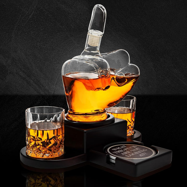 Middle Finger Decanter Funny Gift, Novelty Whiskey Decanter or use as Wine Decanter. Middle Finger G