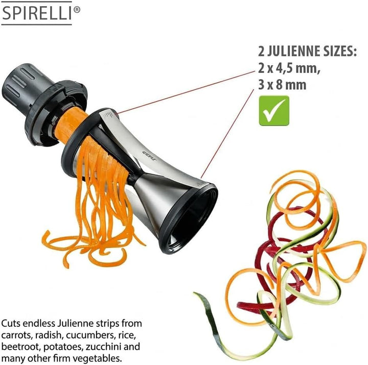 GEFU Spiralschneider SPIRELLI XL - Profi Spiral-Gemüseschneider für die Herstellung von Gemüse-Spagh