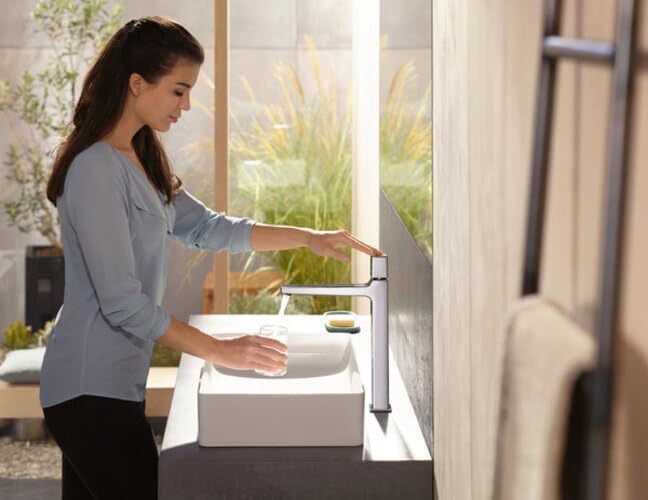 hansgrohe Wasserhan Metropol Select (Armatur mit Auslauf Höhe 260 mm und Push-Open Ablaufgarnitur) C