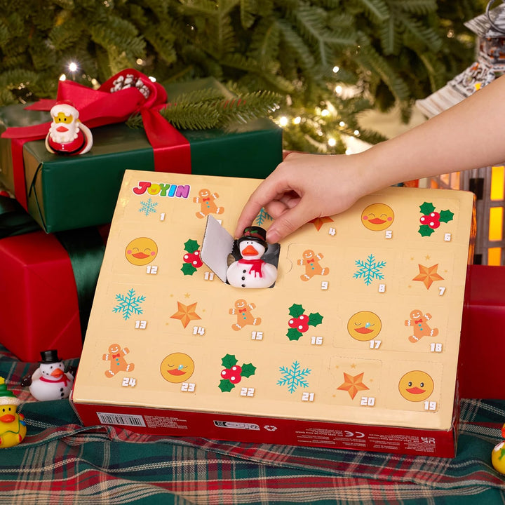 JOYIN Adventskalender 2025 mit Enten, 24-tägiger Countdown-Kalender mit Gummienten, Badeenten-Spielz
