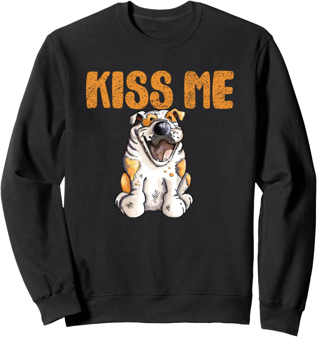 Kiss Me Englische Bulldogge I Lustiges Hunde Geschenk Sweatshirt