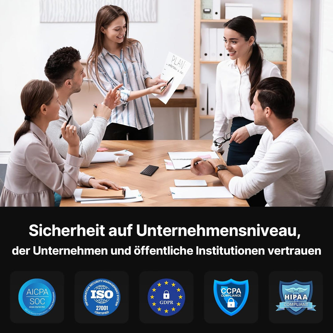 KI-Sprachrecorder, Notta Memo Digitales Diktiergerät mit Etui, KI-Transkription & Zusammenfassung in