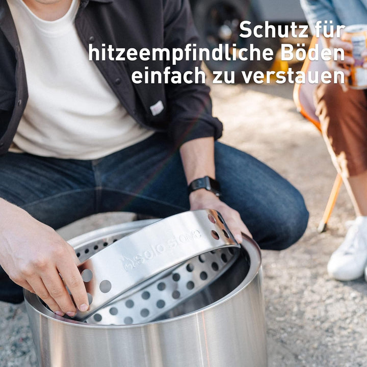 Solo Stove Feuerschale Bonfire 2.0 mit Standfuss | Feuerstelle für Raucharme Holzverbrennung, Heraus