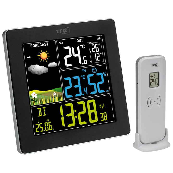 TFA Dostmann Wetterstation Funk mit Aussensensor SUN2 digital, 35.1174, für Innen und Aussentemperat