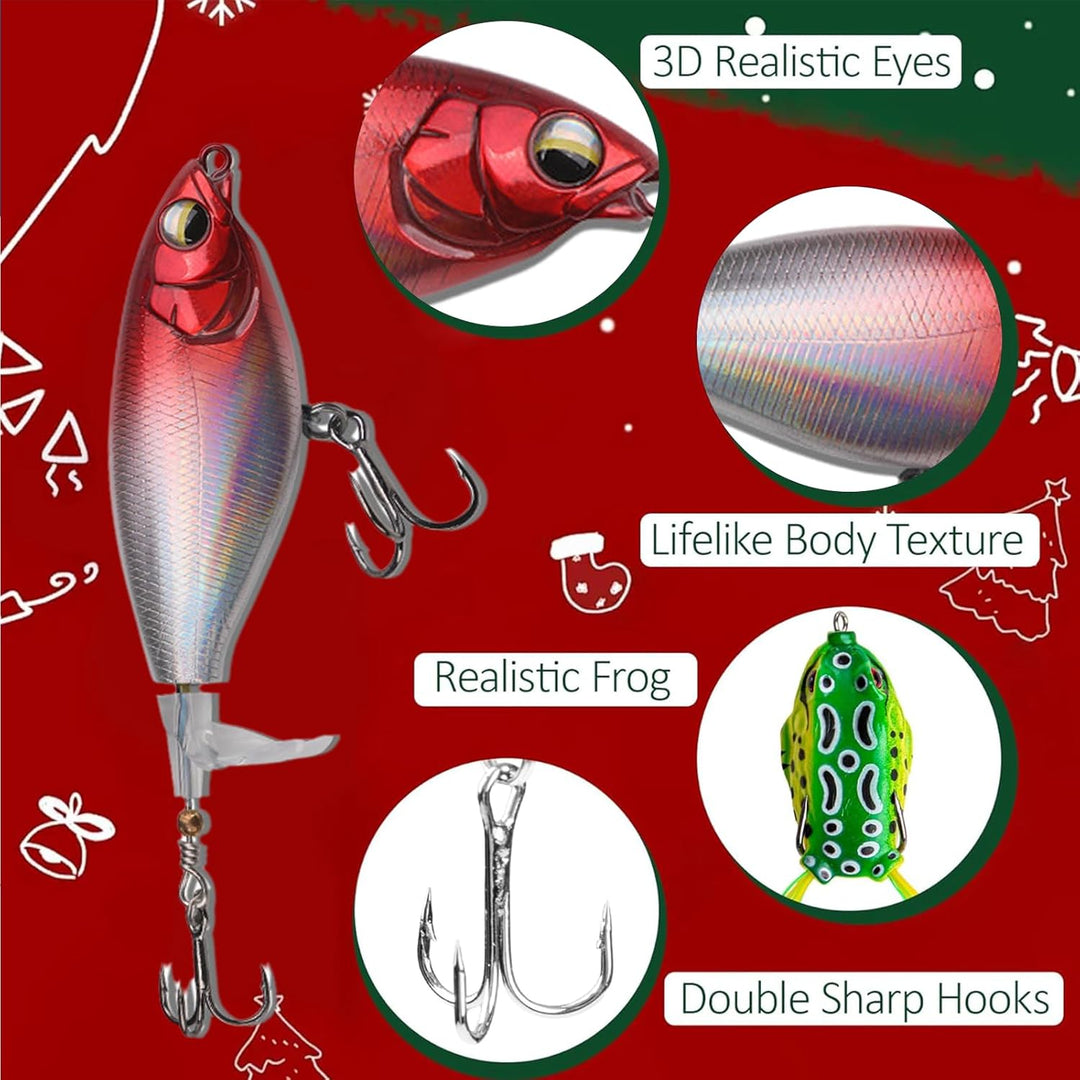 Angeln Adventskalender 2025 Männer, 24 Tage Angelkalender Weihnachtskalender Fishing Set,Fishing Adv