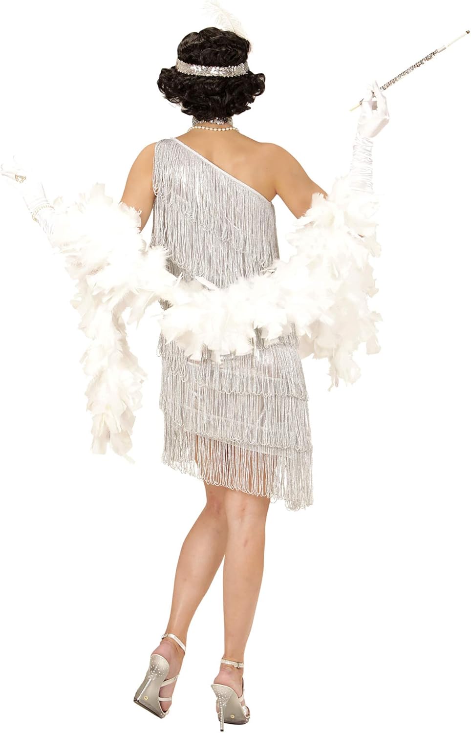 "FLAPPER" (dress, choker, headband with feather) - (XL), XL
