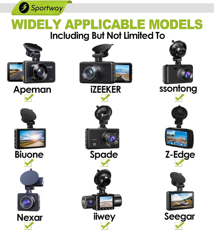 Sportway S504, Saugnapf Dash Cam Halterung (5. Generation) mit 4pcs 360 drehbare Gelenke für Apeman