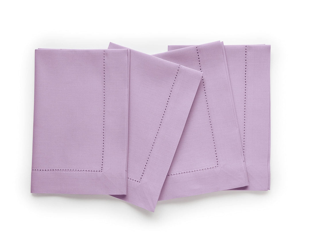 Solino Home Baumwolle Leinen Servietten,4er Set Hohlsaum Dinner Servietten 20x20 Zoll,Maschinenwasch