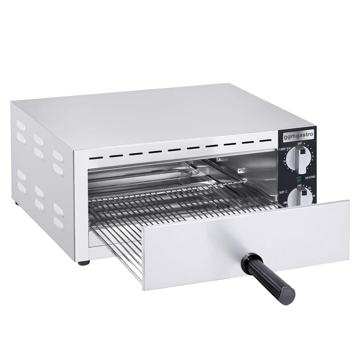 GGM Gastro | MPOFP135 | Elektro Mini Pizzaofen/Flammkuchen Ofen - 1 x 33cm - Manuell
