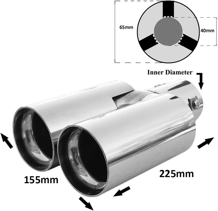 Auspuffblende Endrohr Auspuff Universell Schalldampfer Sport Rund Sportauspuff Endrohrblenden Blende