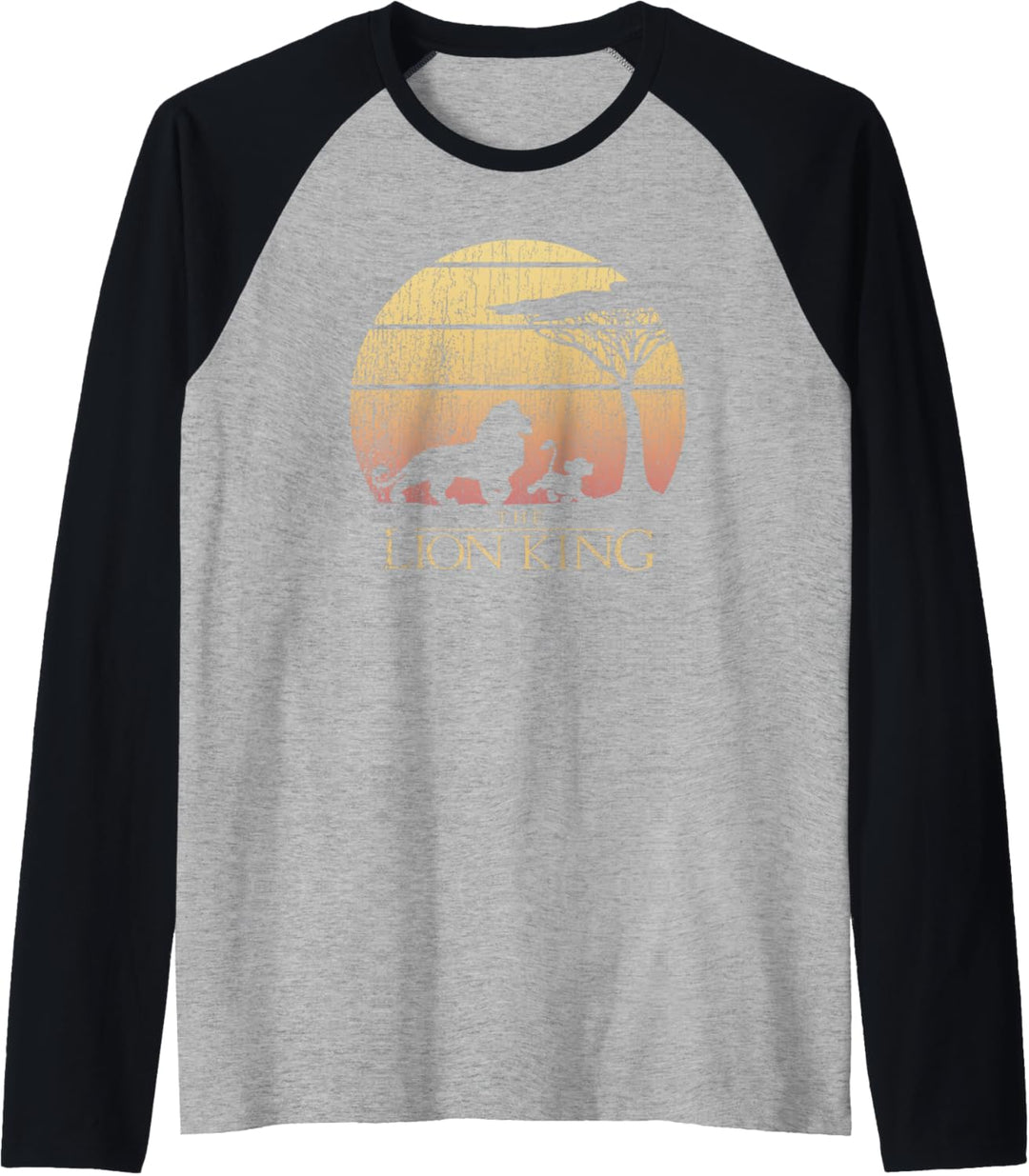Disney Lion King Vintage Sunset Logo Raglan