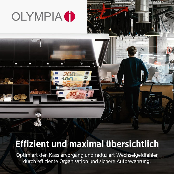 Olympia HS 170S Kassenschublade | Geldkassette abschliessbar mit Schlitz | RJ12-kompatibel | 8 Münz-