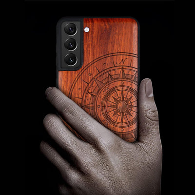 Carveit Holz Handyhülle für Galaxy S22 Plus Cover [Einzigartiges Design Case] Stossfeste Handyhülle