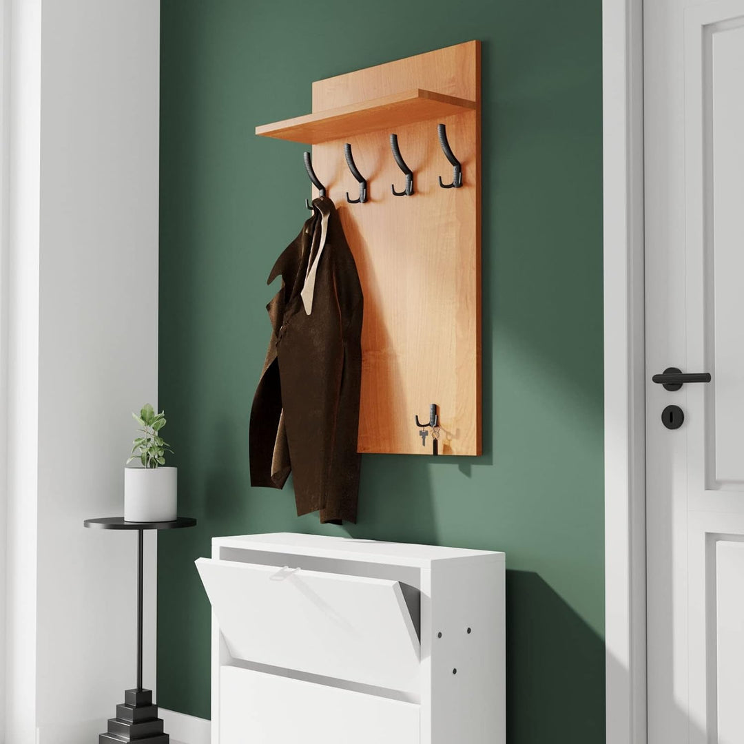 AKKE 100x60 | MAXI Garderobenpaneel Wandgarderobe Garderobe Wandpaneel Kleiderstange CHROM | ERLE 10