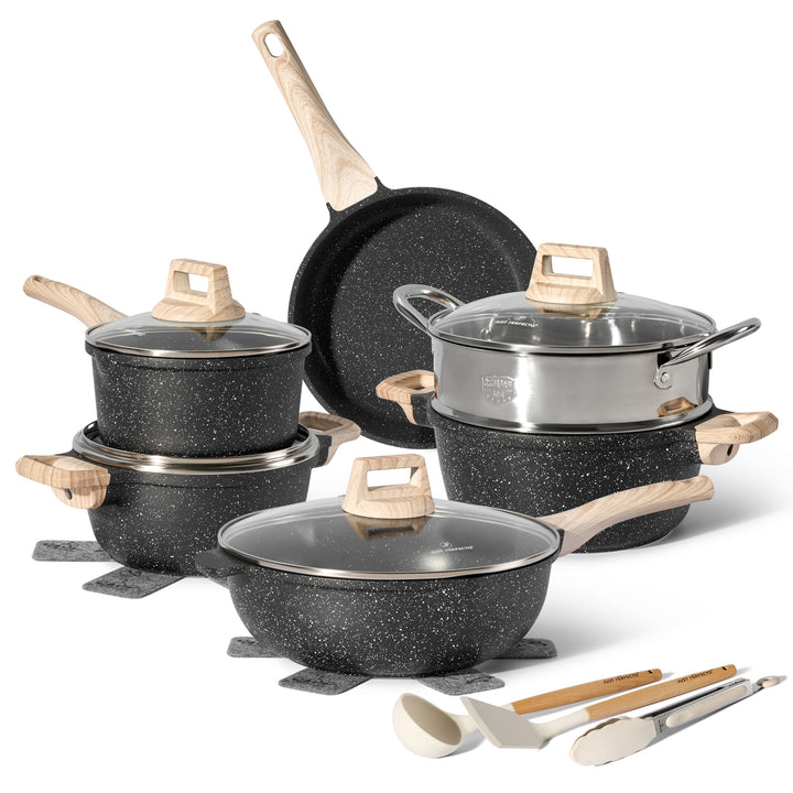 JUST PERFECTO Topf und Pfannenset Induktion - Pfannenset mit deckel - Induktions Töpfe Set - Töpfe u