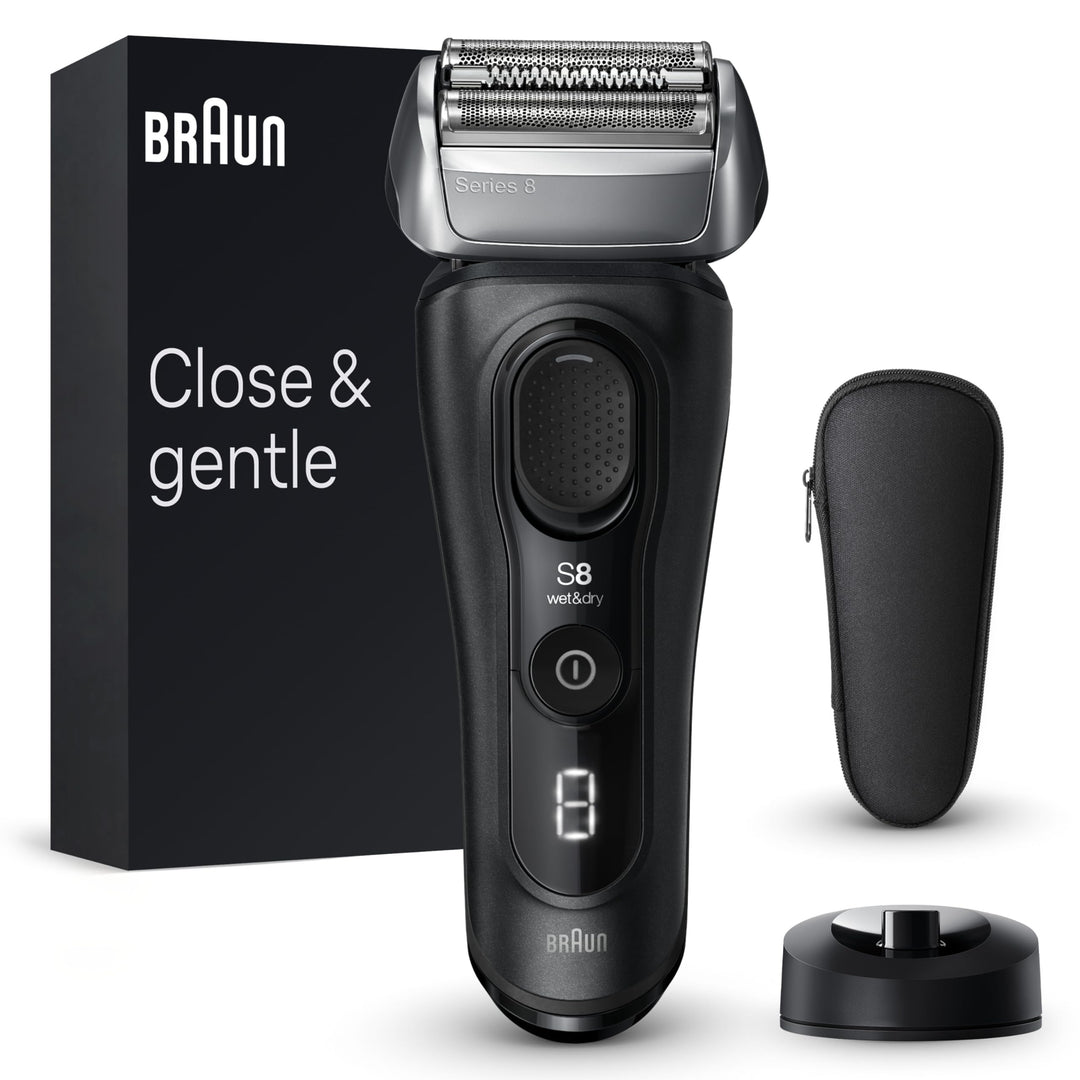 Braun Series 8 Rasierer Herren mit 4+1 Scherkopf, Elektrorasierer, Präzisions-Langhaarschneider, Lad