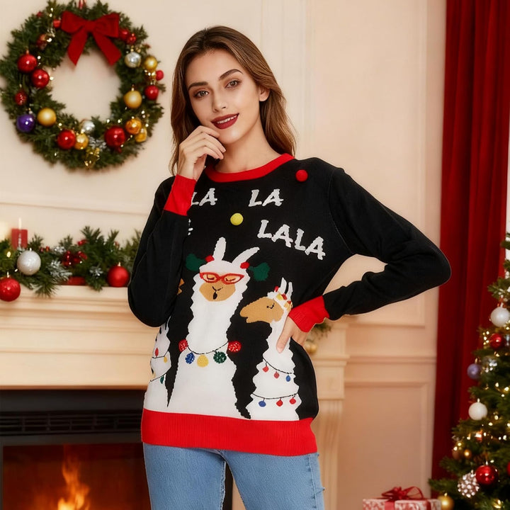 Pullover Herren Damen Weihnachtspullover 3D Druck Strickpullover Lustig Weihnachtspulli Ugly Jumper