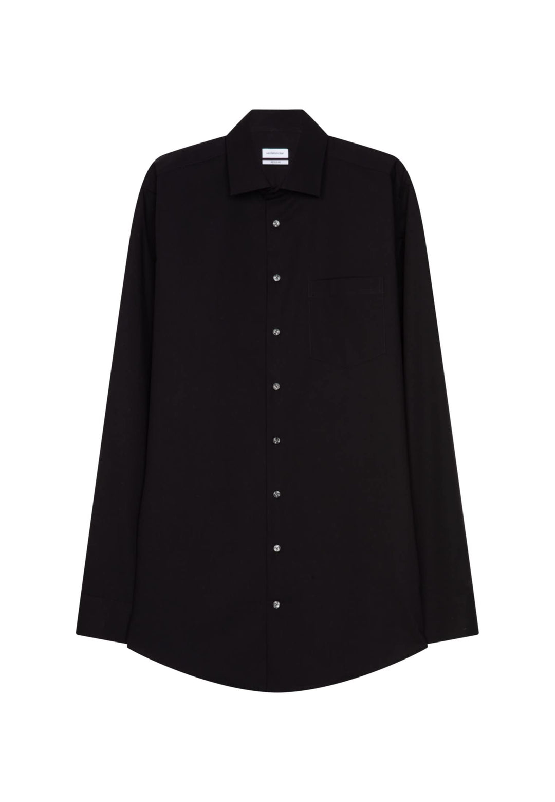 Seidensticker Herren Regular Bügelfrei Kent Extra Langer Arm Shirt 43 Schwarz, 43 Schwarz