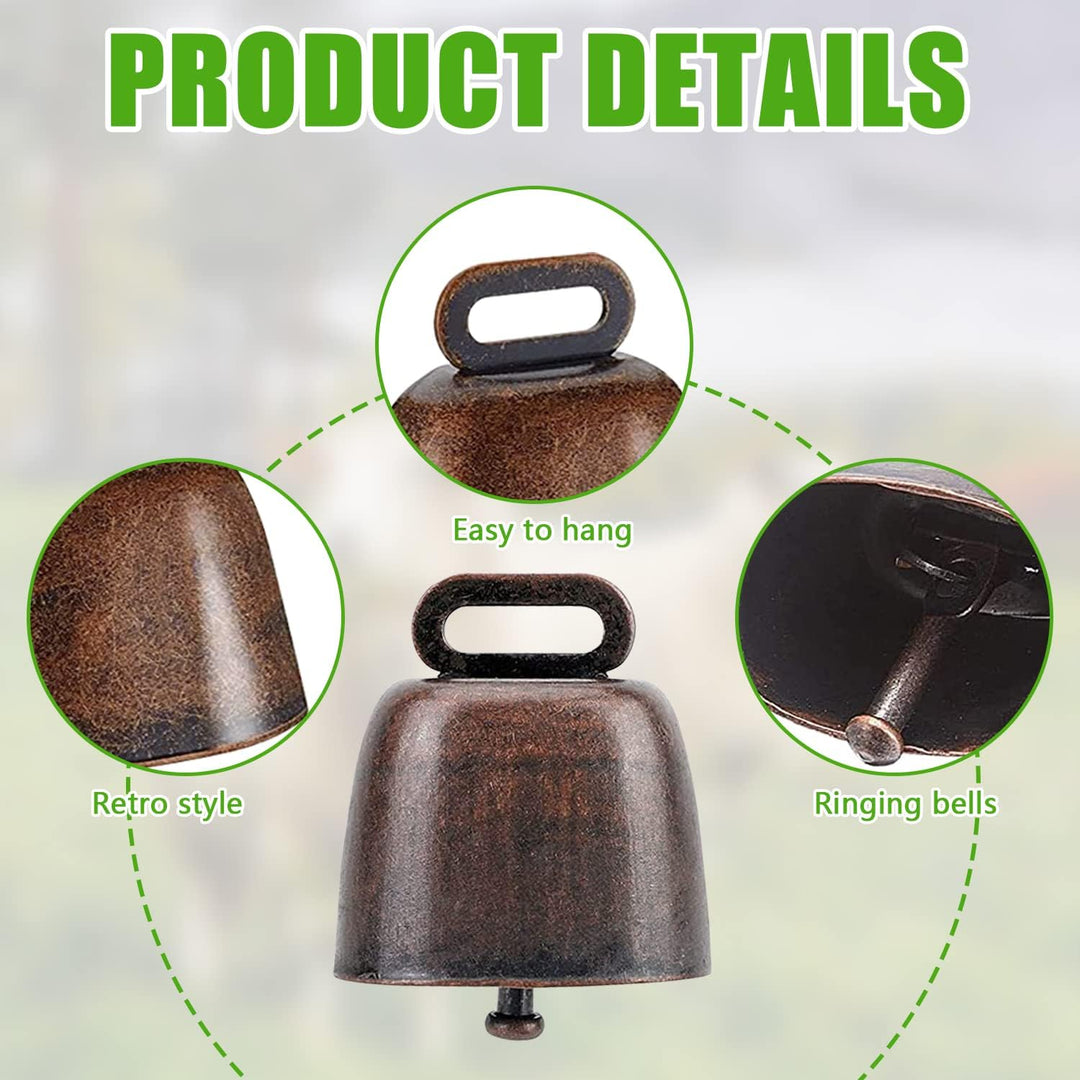 cersaty® 12 STK Ziegenglocke Kuhglocken Klein, Vintage kuhglocke,35 x 37 mm Glöckchen zum Basteln,fü