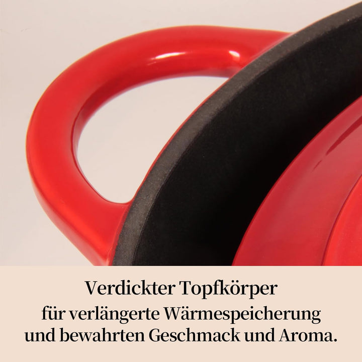 Nilpferd Gusseisen Topf 26cm Schmortopf Emaille Bräter mit Deckel Bratentopf brot backen Backofengee