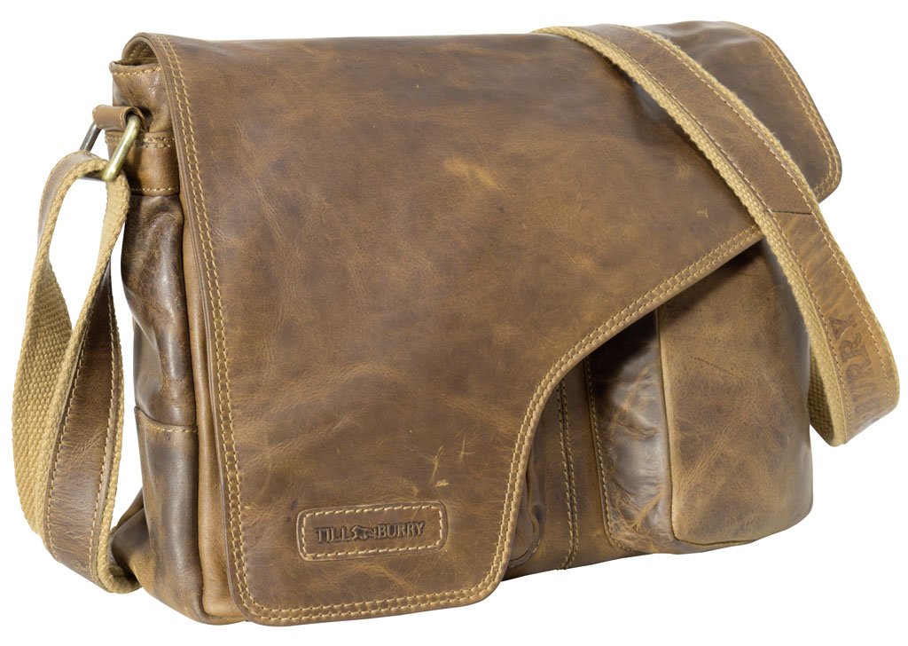 Trendyshop365 Leder Umhängetasche für Herren 8 Liter Braun Used-Look