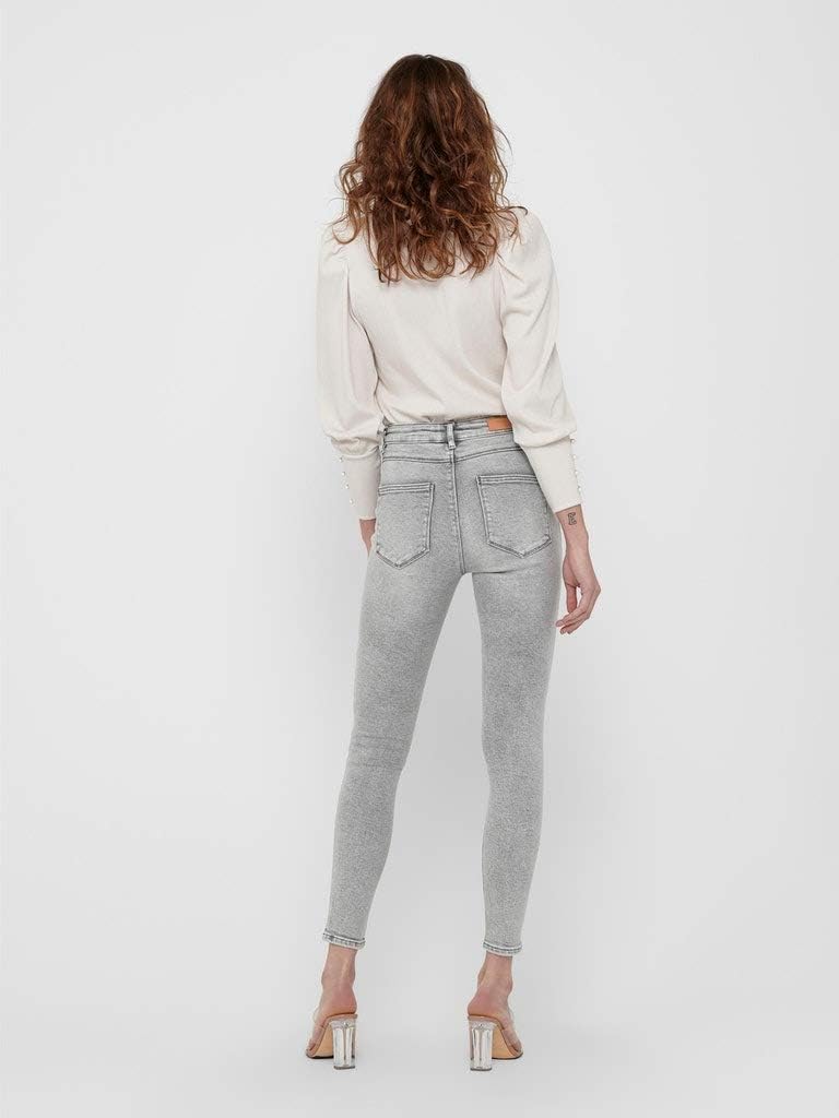ONLY Female Skinny Jeans ONLMILA Hohe Taille Skinny Fit Jeans 25W / 32L Light Grey Denim, 25W / 32L