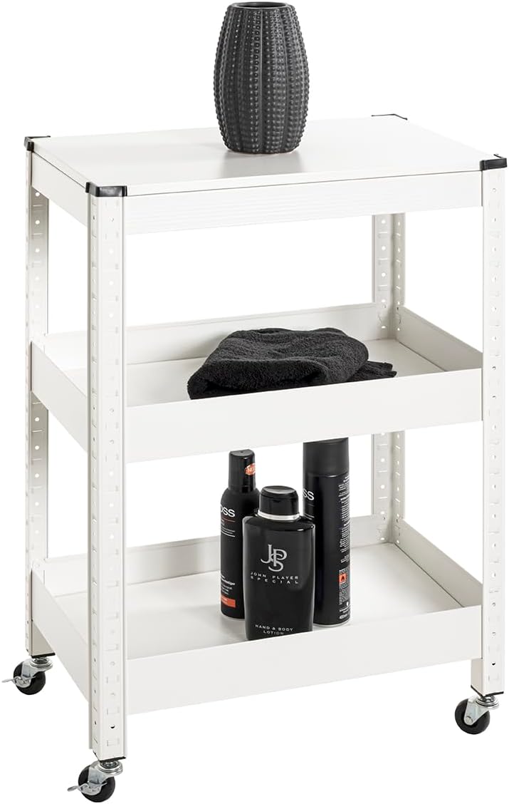 HAKU Möbel Servierwagen, weiss, Metall - Masse: B 50 x H 75 x T 32 cm, Style: Modern, Weiß