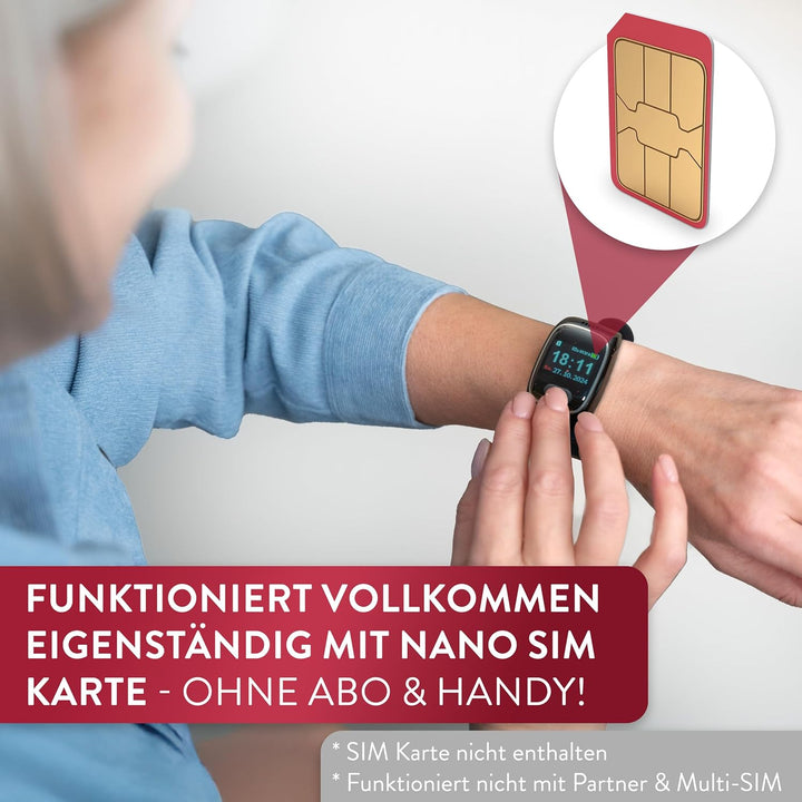 tellimed Solino PRO 4G GPS Senioren Notruf Uhr mit Telefonfunktion, SIM Slot & ohne ABO - Einfache B