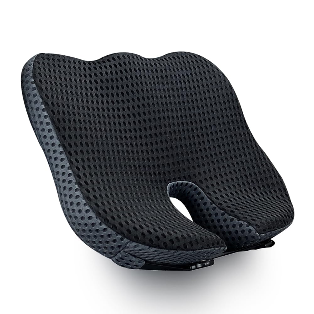 Orthopädisches Autositzkissen Memory Foam - Ergonomisches Keilkissen & Sitzkissen für Auto & LKW - E