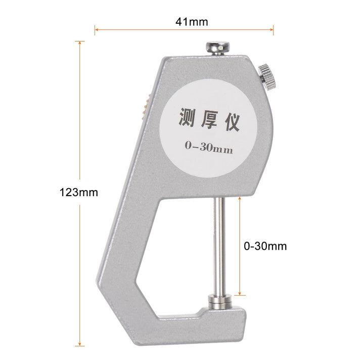 QUARKZMAN Zeiger-Dicken Messgerät 0-30mm | 0.01mm Mechanische Dicke Tester Gauge flachen Kopf für di