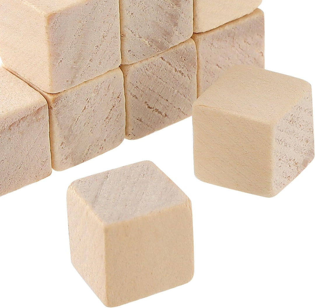 FUNSUEI 1500 Stück Holzwürfel 1 x 1 x 1 cm, Holz Würfel Klein Blanko, Kleine Holz Würfel Holzblock Q