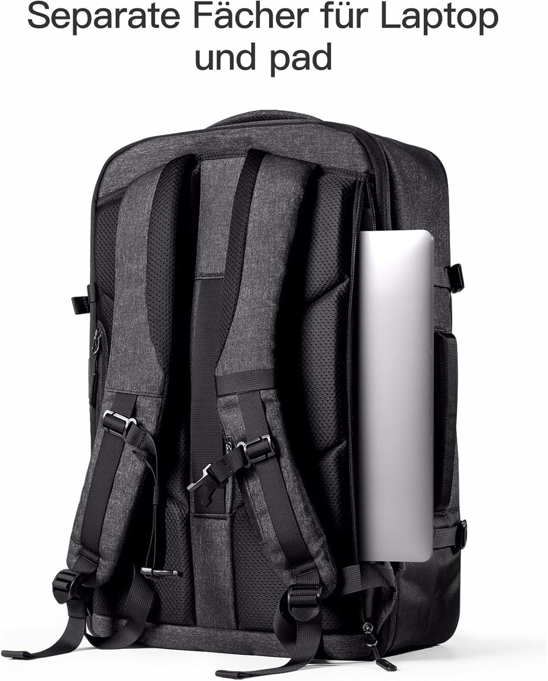 Inateck 38.5-46.2 L Reiserucksack erweiterbarer Herren Damen Handgepäck Flugzeug Rucksack, 15.6 Zoll
