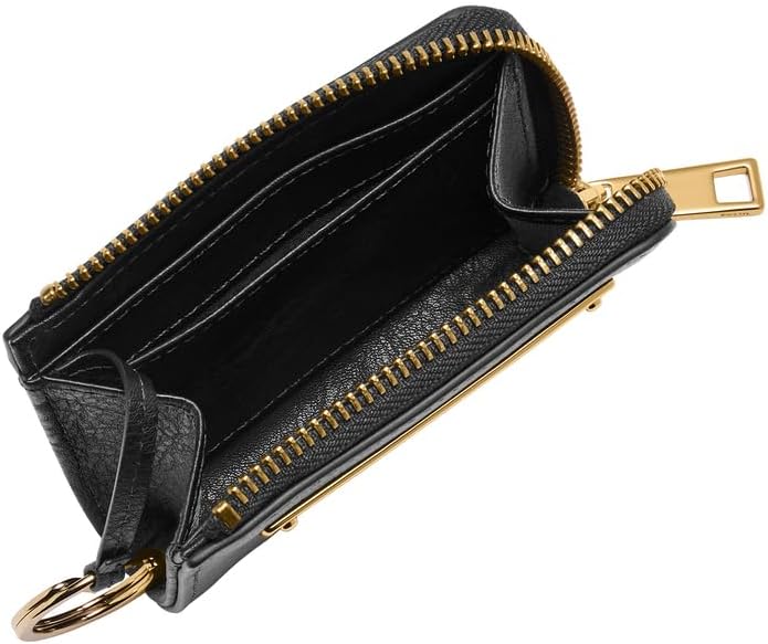 Fossil L Zip Geldbörse Liza für Damen Leder, SL6406G001 Schwarz 10.8 cm L x 2.5 cm W x 8.3 cm H, Sch